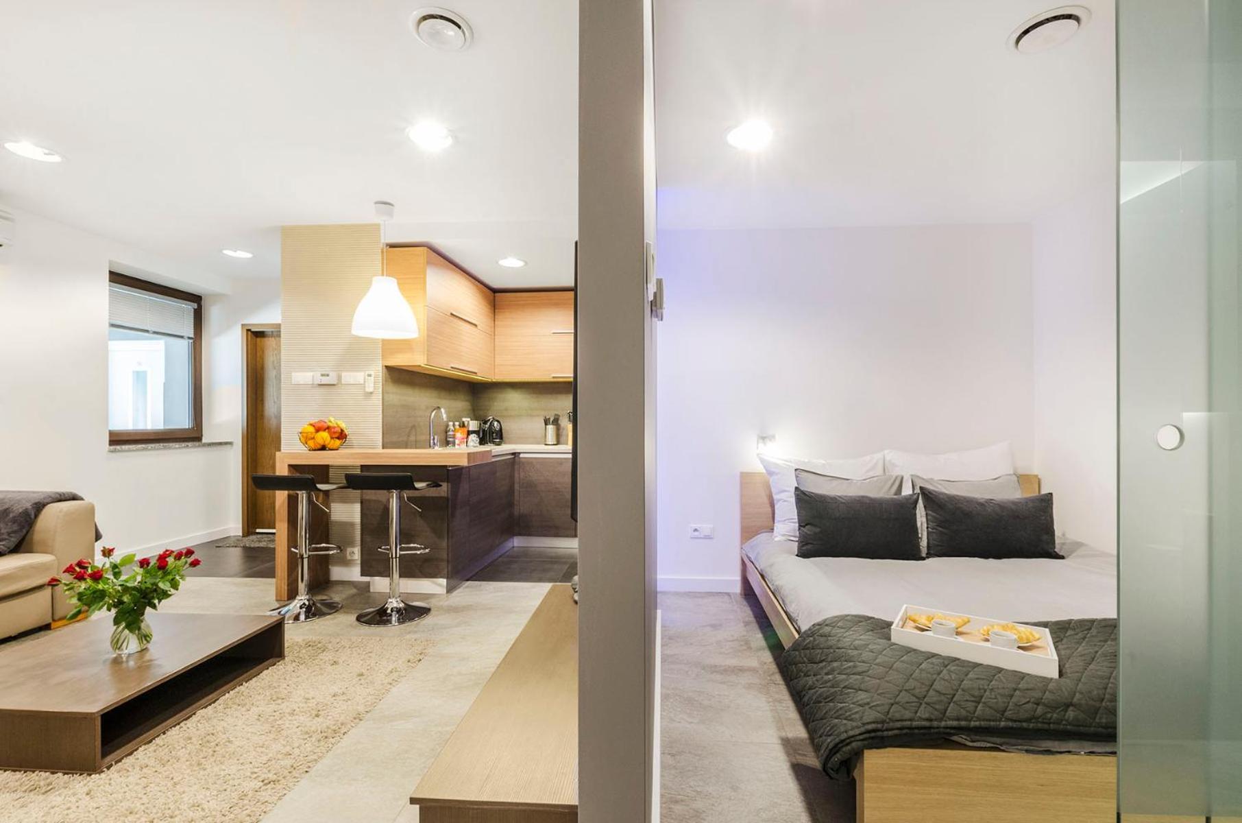 Lupoapartments Kosynierow Klimatyzacja Dostep Na Kod Łódź Rum bild